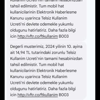Vodafone'dan Haksız Telsiz Kullanım Ücreti Talebi