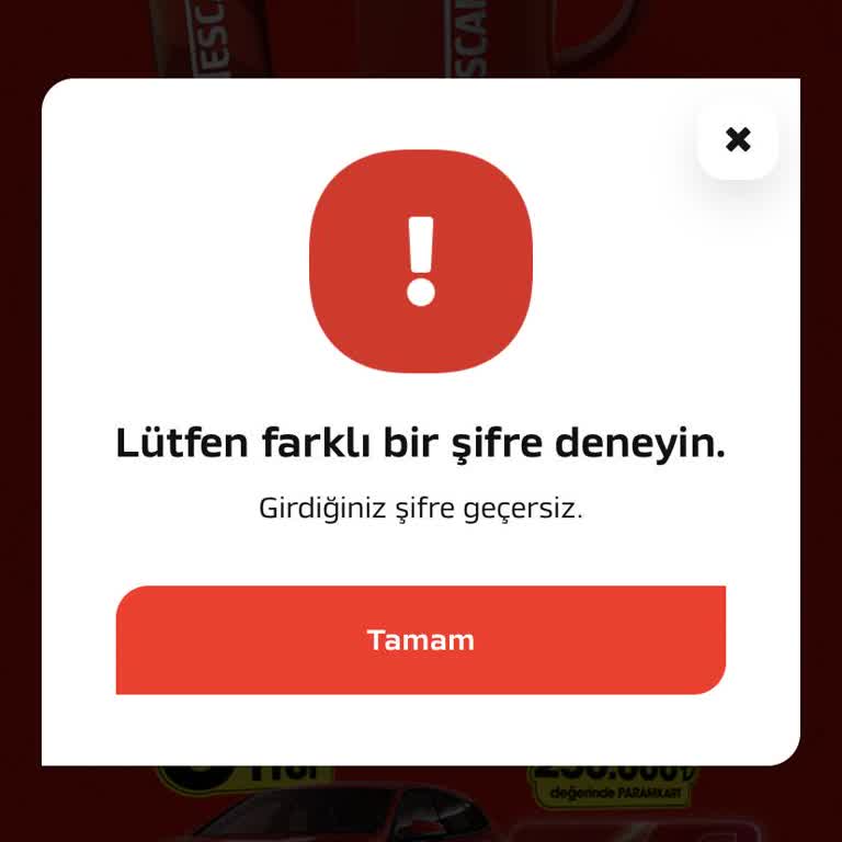 Nescafe Neapp Şifre Sorunu