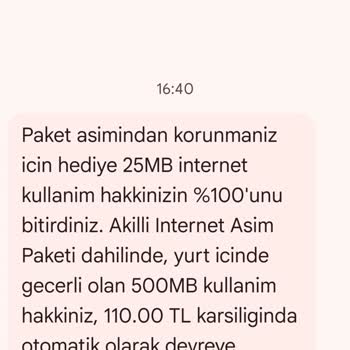 Tarife Değişikliği Sonrası İzinsiz İnternet Paketi Yüklemesi