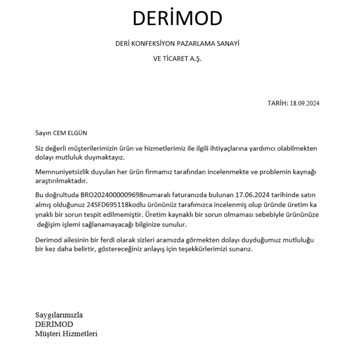 Derimod Ayakkabıda 3 Ay İçinde Deformasyon Sorunu