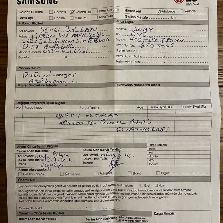 Hür Teknoloji Sony Yetkili Servise Güvensizlik