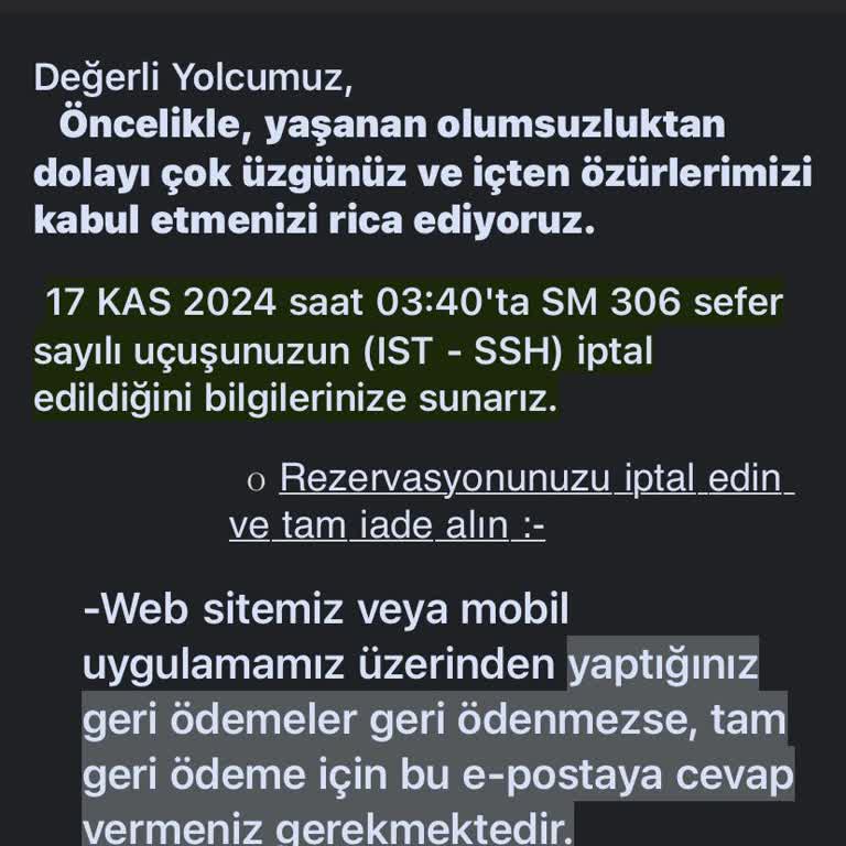 En Uygun Uçak Bileti İptal Edildi Zararımı Karşılamıyor