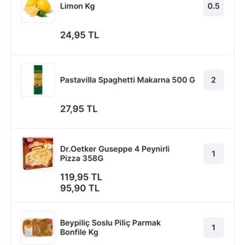 Migros Sanal Market Siparişi
