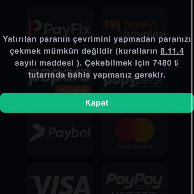 AbeBet Çekim Talebi Veremiyorum