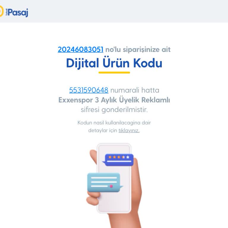 Turkcell Pasaj Exxen Promosyon Kodu Tekrar İletilmesi