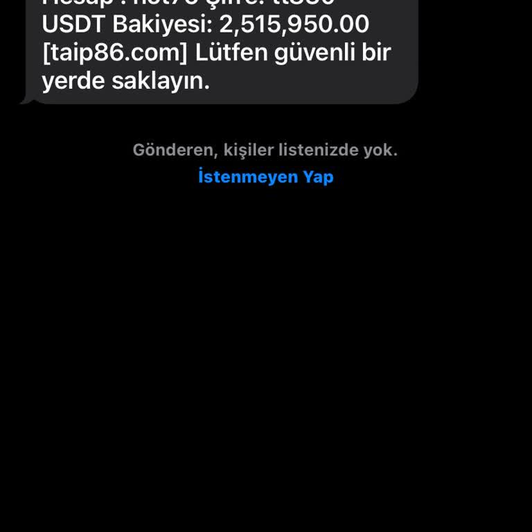 Taip86.com Tarafından Bilinmeyen Mesaj