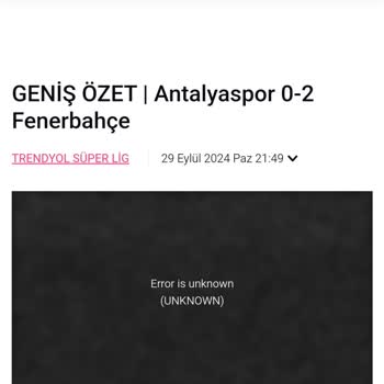 Bein Sports Özet İçin Error