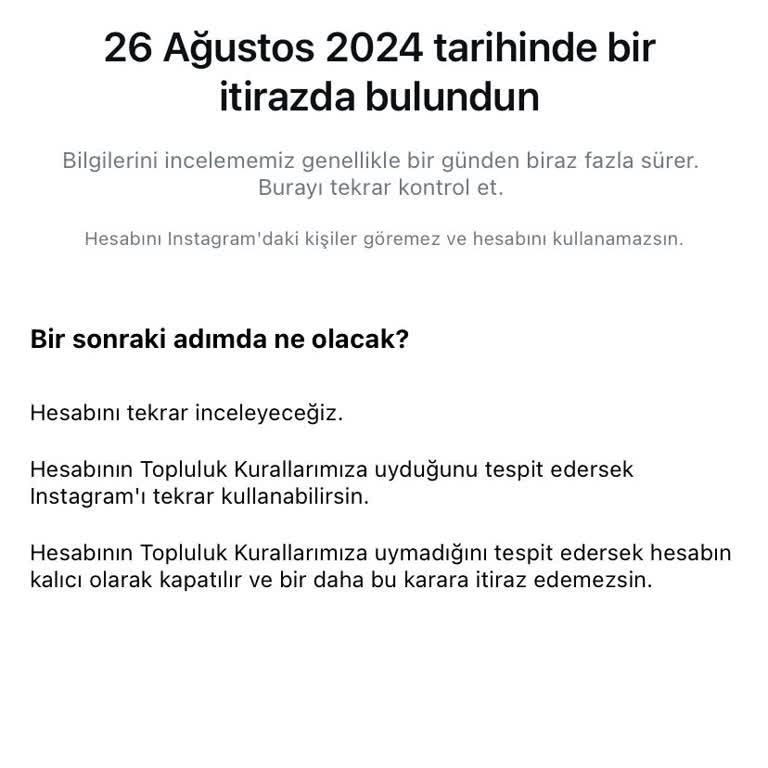 Instagram Hesabım Aylardır İnceleniyor Hala Sonuçlanmadı