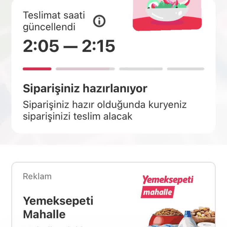 Yemeksepeti 2 Saat Bekletme!