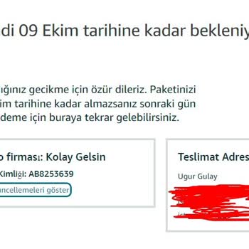 Amazon Nerede Olduğu Bilinmeyen Gönderi