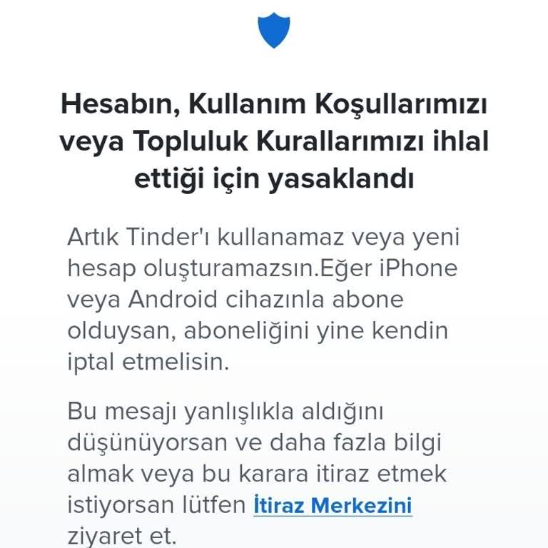 Tinder Durduk Yere Hesabımı Banladı