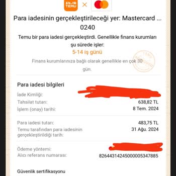 Temu Para İadesi Sorunu Ve Tosla'nın Cevapsız Bırakması