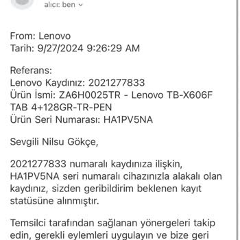 Lenovoservisturkiye.com Lenovo Garanti Kargo Kodu