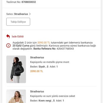 Stradivarius Ürün Teslim Edilmemesi ( MNG Kargo & Trendyol Express )