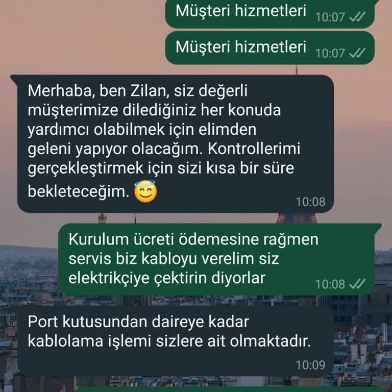 Milleni.com Kurulum İçin Kabloyu Başkasına Çektirin Diye Söylüyor.