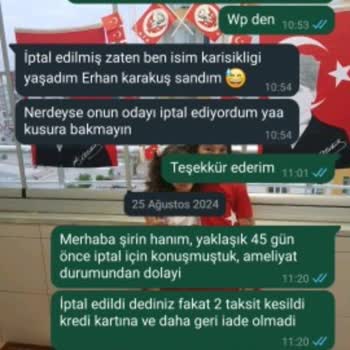 De Mare Hotel Rezervasyonun Geri İadesinin Olmaması