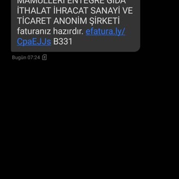 Elogo Olmayan Fatura Mesajı