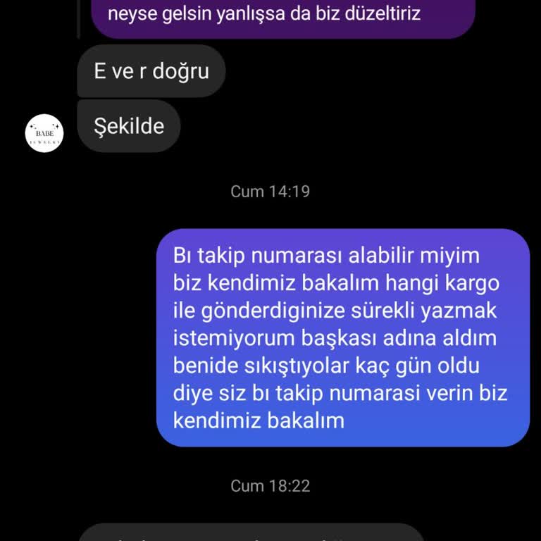 Babyjewelry.co Ürün Sipariş Ettik Ama Hâlâ Gönderim Yapılmadı