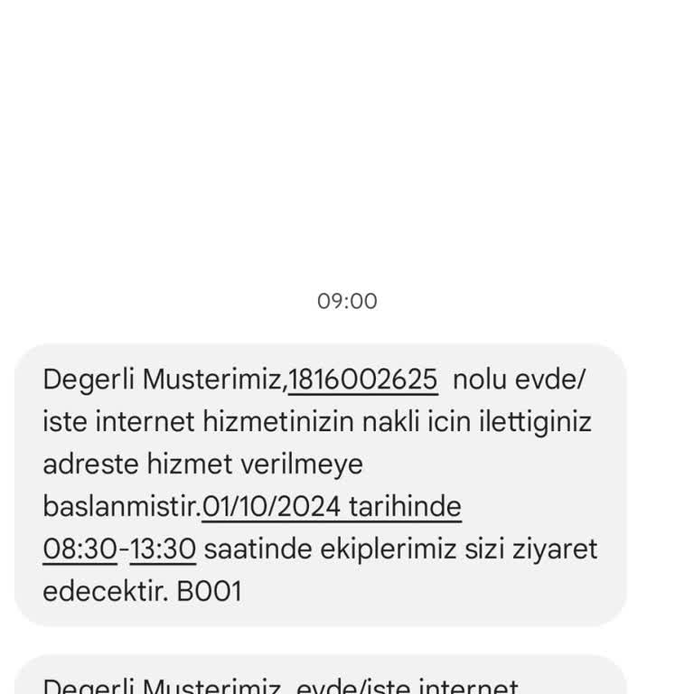 Türk Telekom Başvuru Yapmadan Gelen SMS'ler