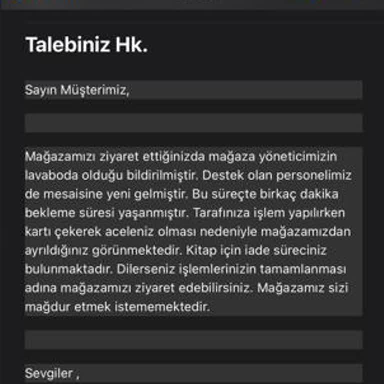 D&R İade İşlem Yapmayı Beceremeyen Mağaza