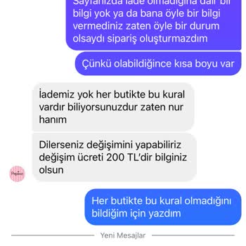 Pepino Butik İade Yapılmıyor Karşılığında 200 TL İsteniyor