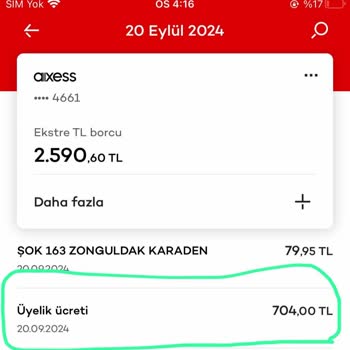 Akbank Haksiz 704 TL Kesintisi