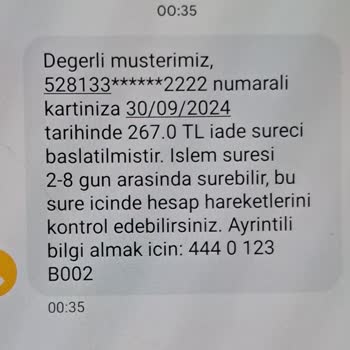 A101 İstek Dışında Sipariş İptali, Eksik İade Tutarı.