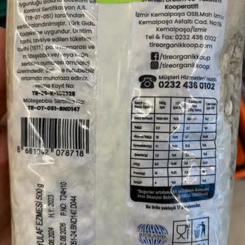 Migros Tire Organik Gıda Yulaf Ezmesi Yabancı Cisim