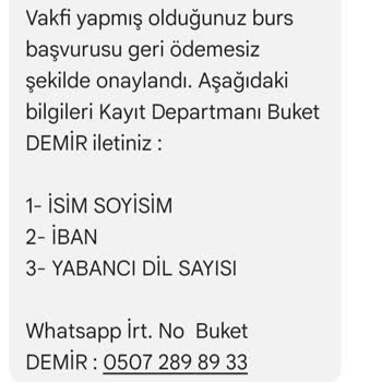 Hayat Eğitim Kurumu (Burs Başvuru) Hayat Eğitim Vakfı Tarafından İlgilerimin Alınması