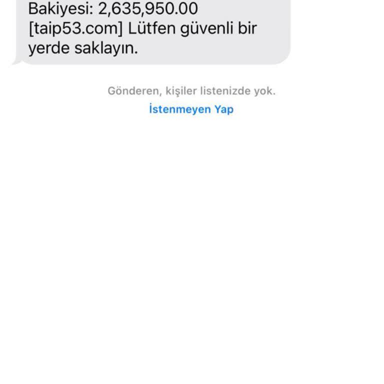 taip53.com Yabancı Kaynaklı Bir Uygunsuz SMS