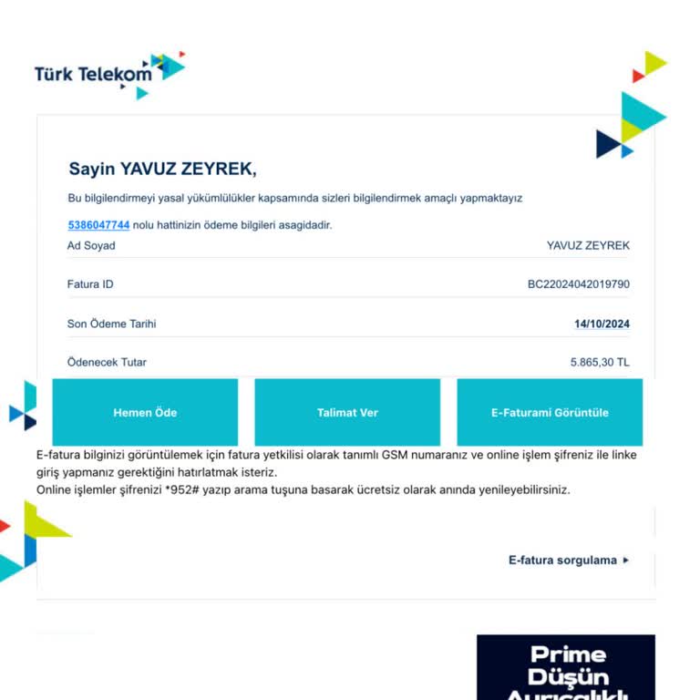 Türk Telekom Fatura Bilgilendirmesi Yapılmadı