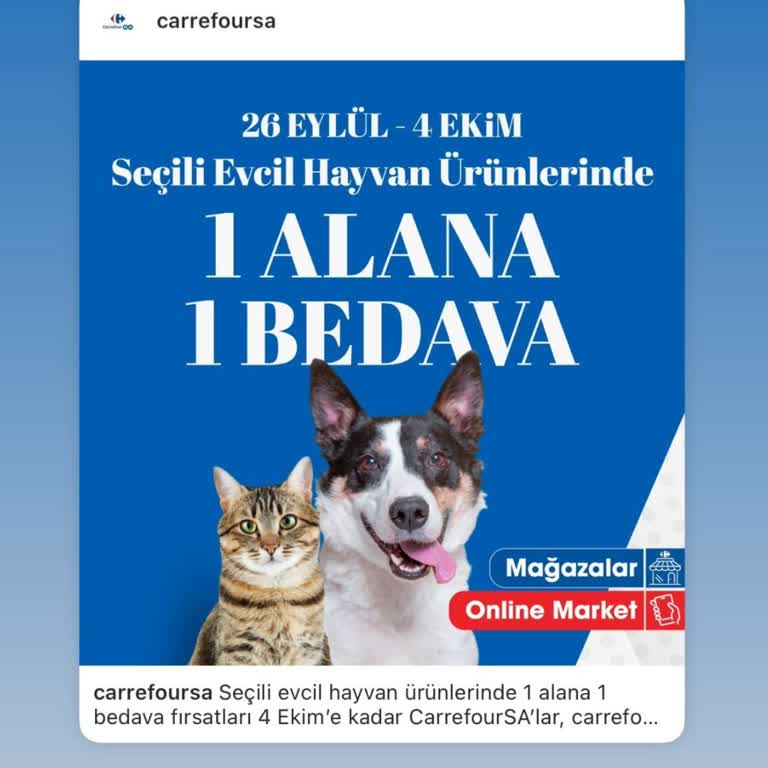 Carrefour SA Hayvan Ürünlerinde Sözde! 1alana 1bedava Kampanyası