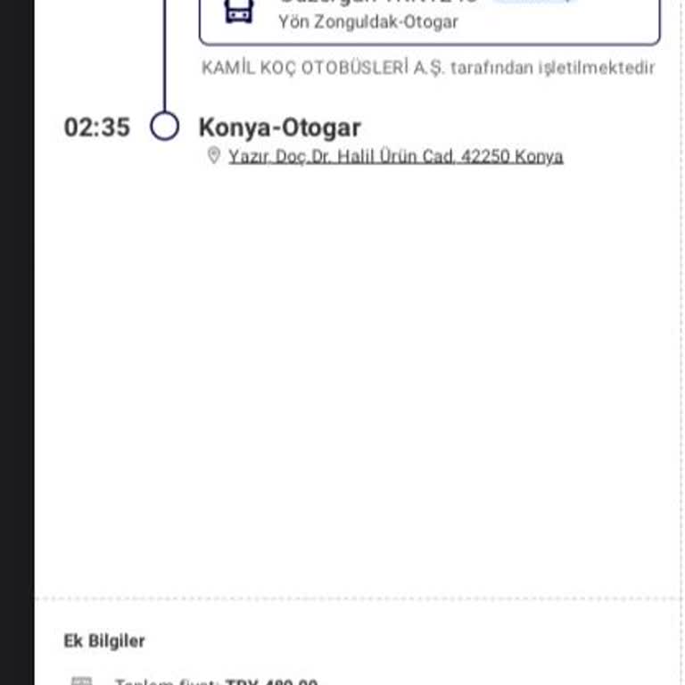 Kamil Koç'un Müşteriye Farklı Otobüse Farklı Saat Vermesi