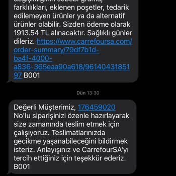 Carrefour SA Online Alışverişte Teslimat Sorunu Ve Mağduriyet