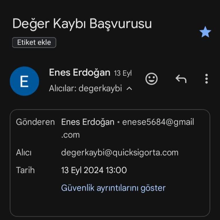 Quick Sigorta Değer Kaybı İçin Dönüş Yapmıyor