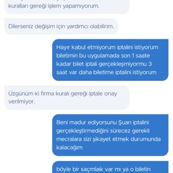 Obilet Bilet Pişmanlığı Bilet İptalimi Gerçekleştirmedi