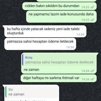 KIRAC (kiraconline.co) Online Alışverişte İade Sorunları