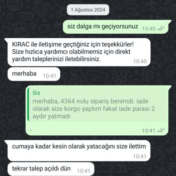 KIRAC (kiraconline.co) Online Alışverişte İade Sorunları