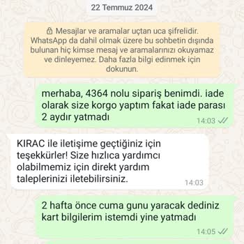 KIRAC (kiraconline.co) Online Alışverişte İade Sorunları
