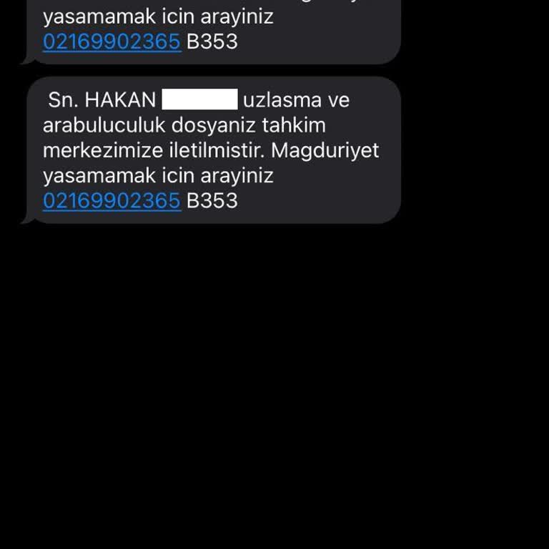 EKL UZLASMA (SMS) Ekl Uzlaşma'dan (SMS) Gelen Mesaj