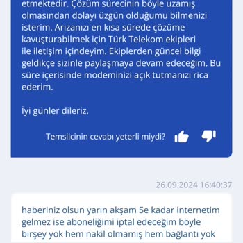 TurkNet Verilmeyen Hizmetlerin Tahsilatı Olmayan Nakil İşlem Ücreti.