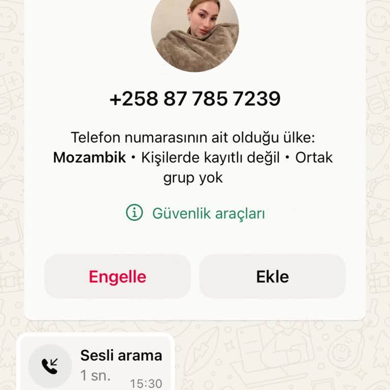 WhatsApp Yabancı Numaradan Arama Gelmesi