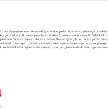 Rossmann Ambalajı Açık Tester Ürün Yolluyor İade Etmiyor