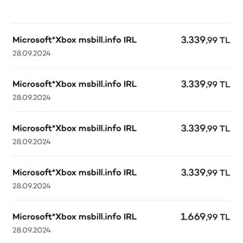 Akbank Kredi Kartı İzinsiz "Microsoft*Xbox Msbill. İnfo" Harcamaları
