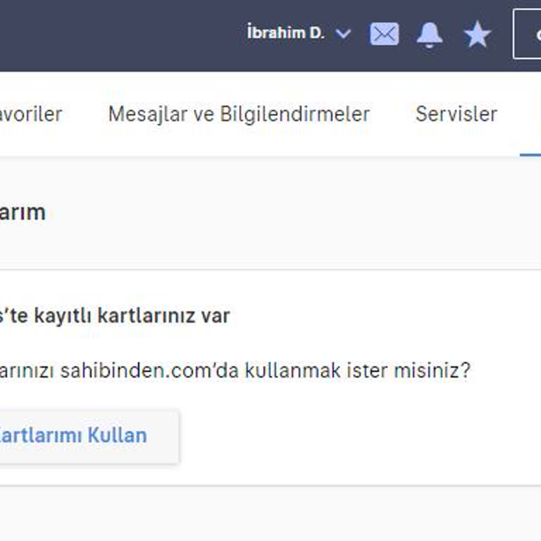 Sahibinden.com Kart Silme Yok