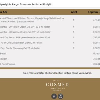 Cosmed Markası Ürünlerinini Almakla Hata Etmişiz,