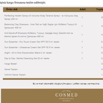 Cosmed Markası Ürünlerinini Almakla Hata Etmişiz,