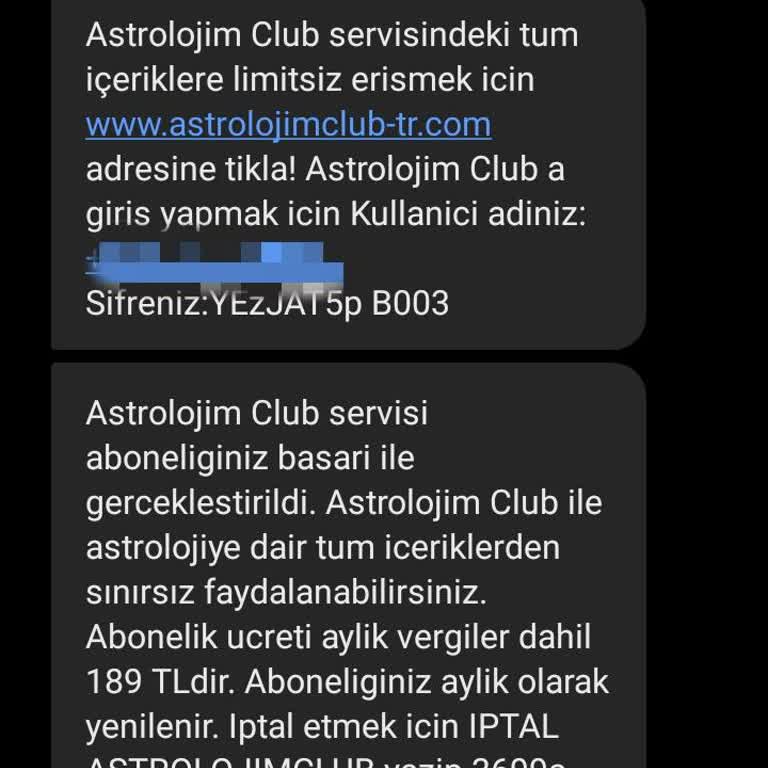 Astrolojim Club Haberim Olmadan Abone Olmuşum İptal Ettiğimde Aylık Ücret Kesilmişti