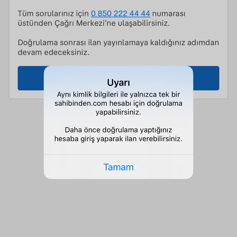 Sahibinden.com E Devlet Onayı Yüzünden İlan Veremiyorum