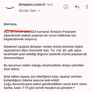 Mavi Kozmetikten Güvenilmeyen Satıcı